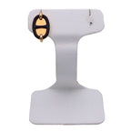 Hermes Earrings Mini Maillon Metal Pink Gold Black Simple One Side — view 2