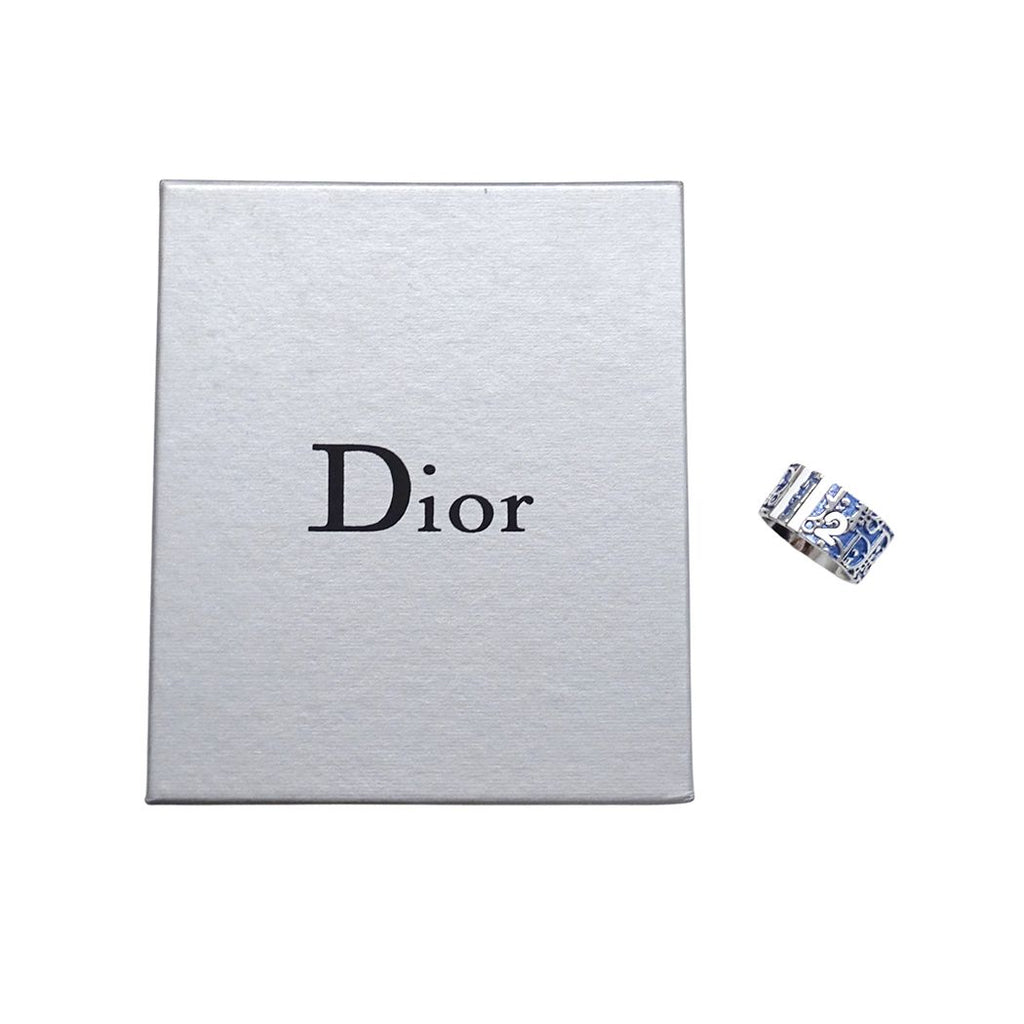 Dior Ring Trotter Metal Blue Silver White Logo — view 6