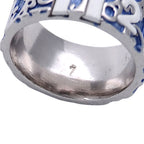 Dior Ring Trotter Metal Blue Silver White Logo — view 4