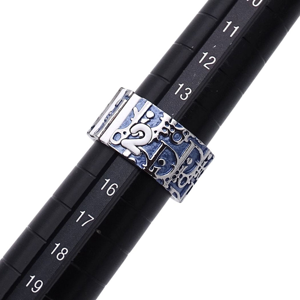 Dior Ring Trotter Metal Blue Silver White Logo — view 5