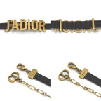 Dior J'adior Logo Choker Necklace Neck Gold Tone Metal Antique Polished Black — view 5
