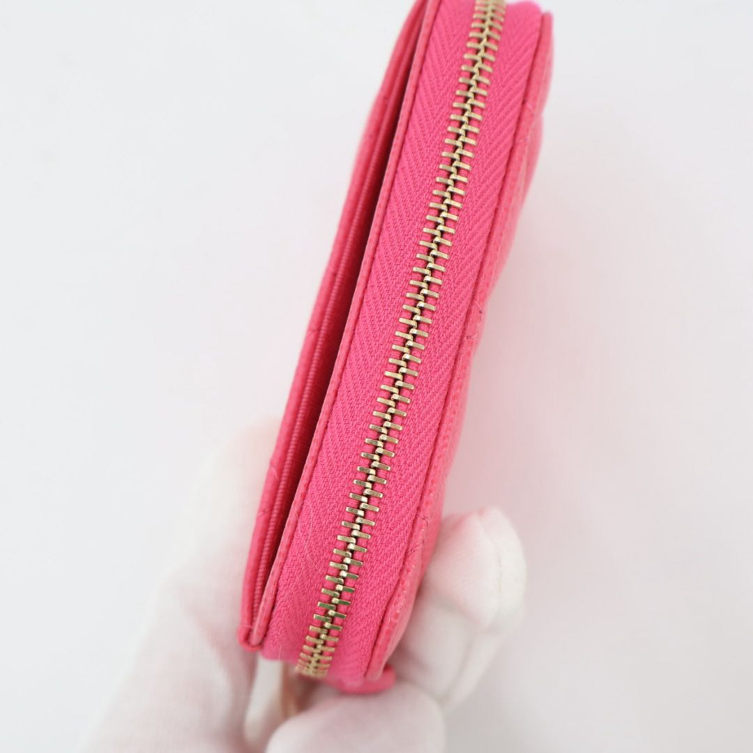 Chanel Lachic Zip Coin Purse Caviar Leather Pink — view 2