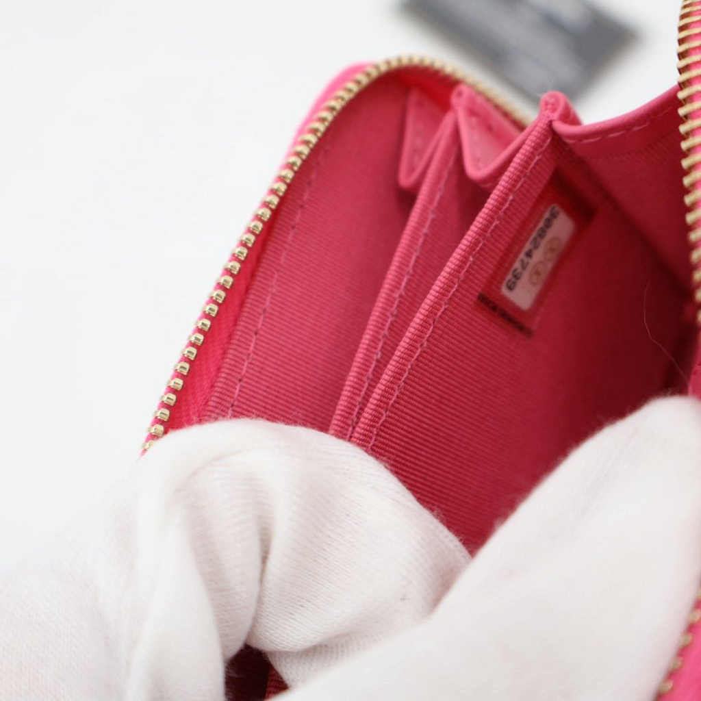 Chanel Lachic Zip Coin Purse Caviar Leather Pink — view 7