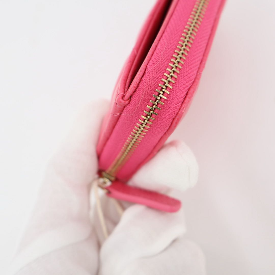 Chanel Lachic Zip Coin Purse Caviar Leather Pink — view 5