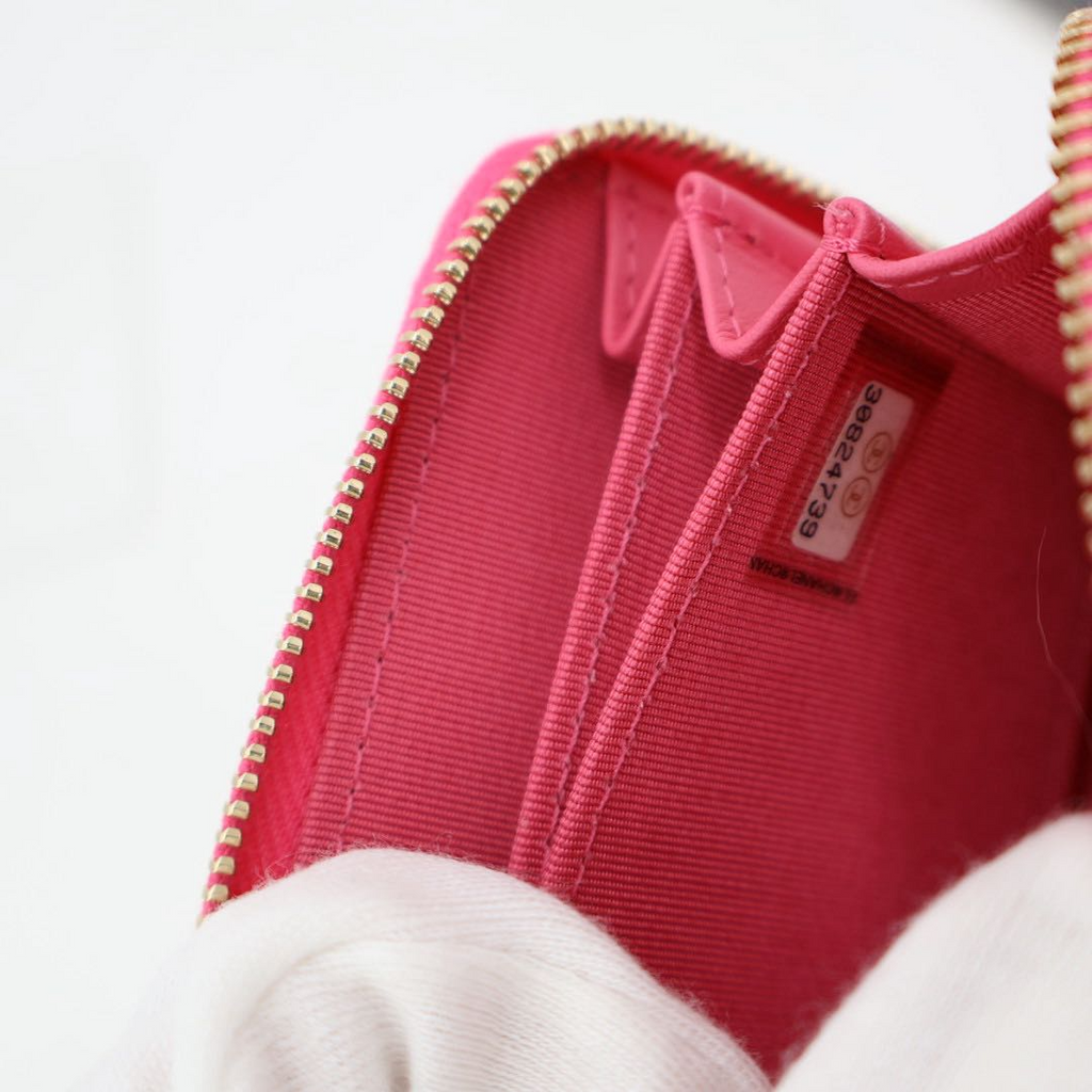 Chanel Lachic Zip Coin Purse Caviar Leather Pink — view 6