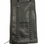 Hermes Lambskin Lining Silk 100% H Design Gloves Black — view 7
