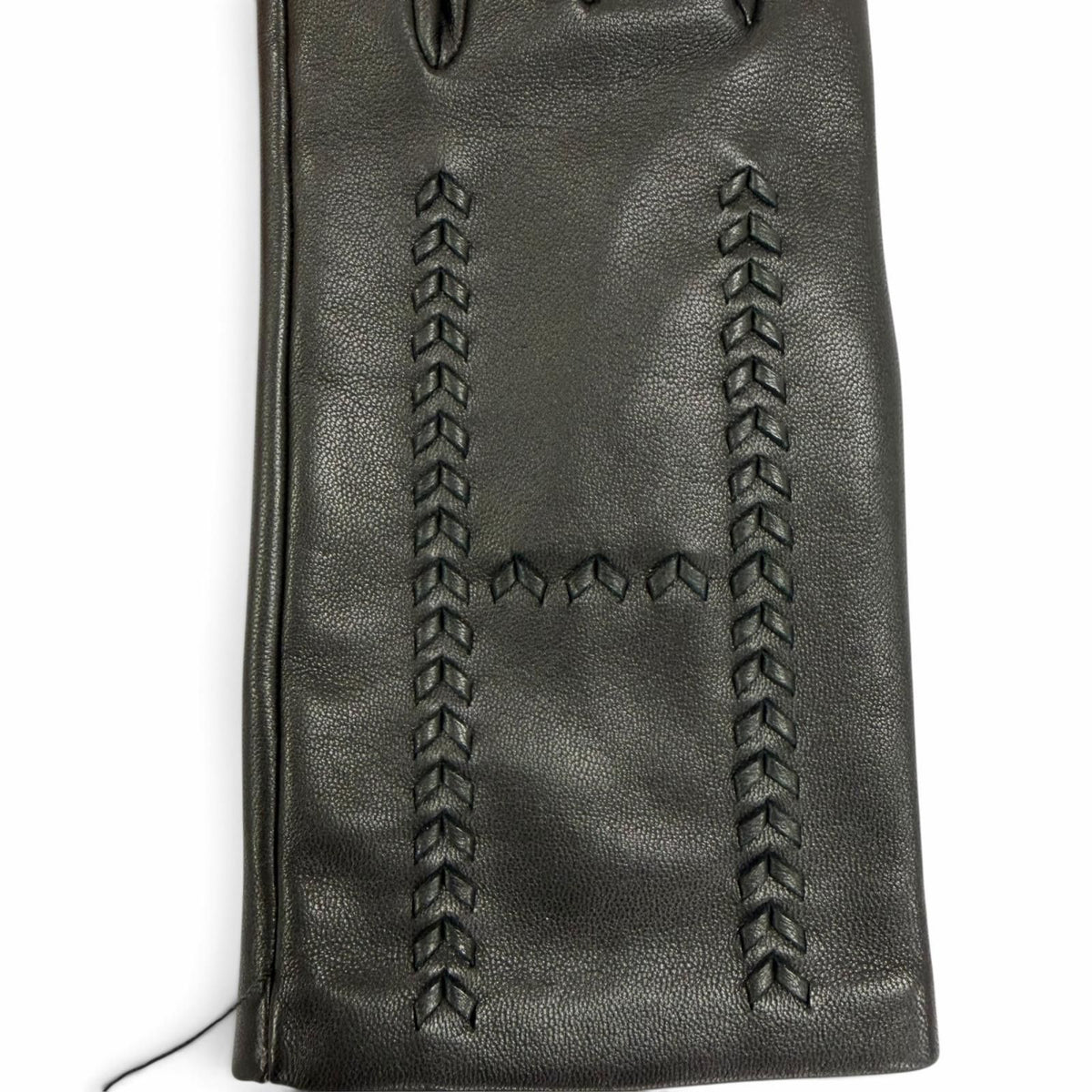 Hermes Lambskin Lining Silk 100% H Design Gloves Black — view 7