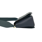 Celine Frame Medium Shoulder Bag Leather Pochette Crossbody Navy Green — view 5