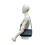Celine Frame Medium Shoulder Bag Leather Pochette Crossbody Navy Green — view 2