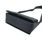 Celine Frame Medium Shoulder Bag Leather Pochette Crossbody Navy Green — view 8