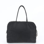 Prada White Tag Tessuto Nylon Triangle Logo Leather Tote Bag — view 3