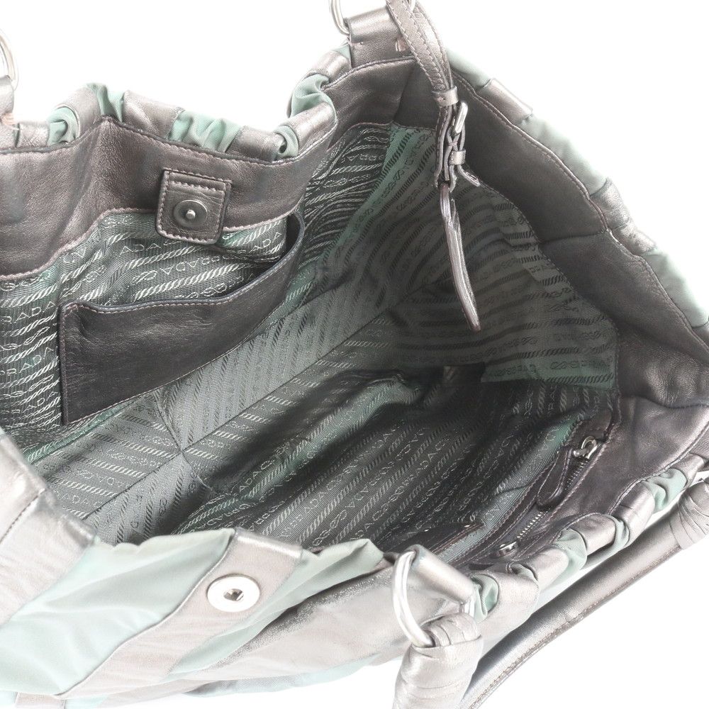 Prada White Tag Tessuto Nylon Crimson Leather Tote Bag Shoulder — view 7