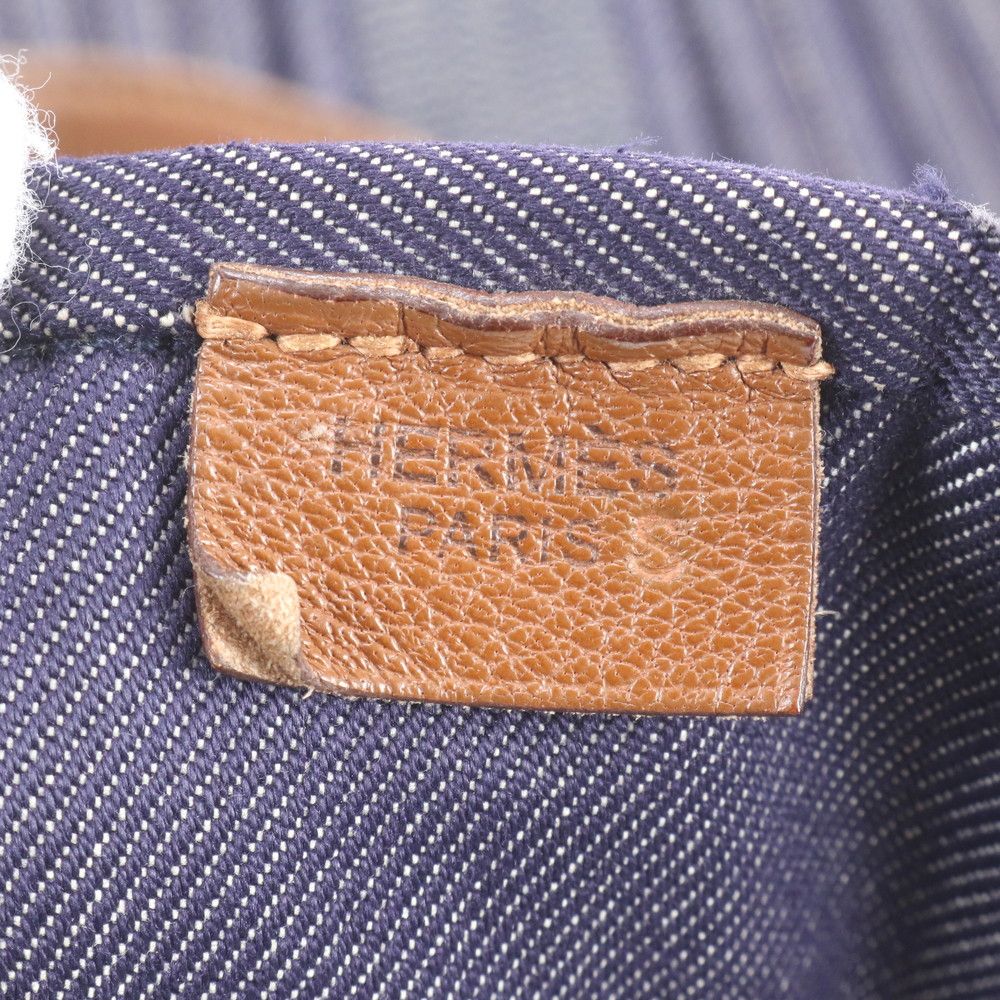 Hermes Calicut Denim Leather Tote Bag Shoulder — view 8