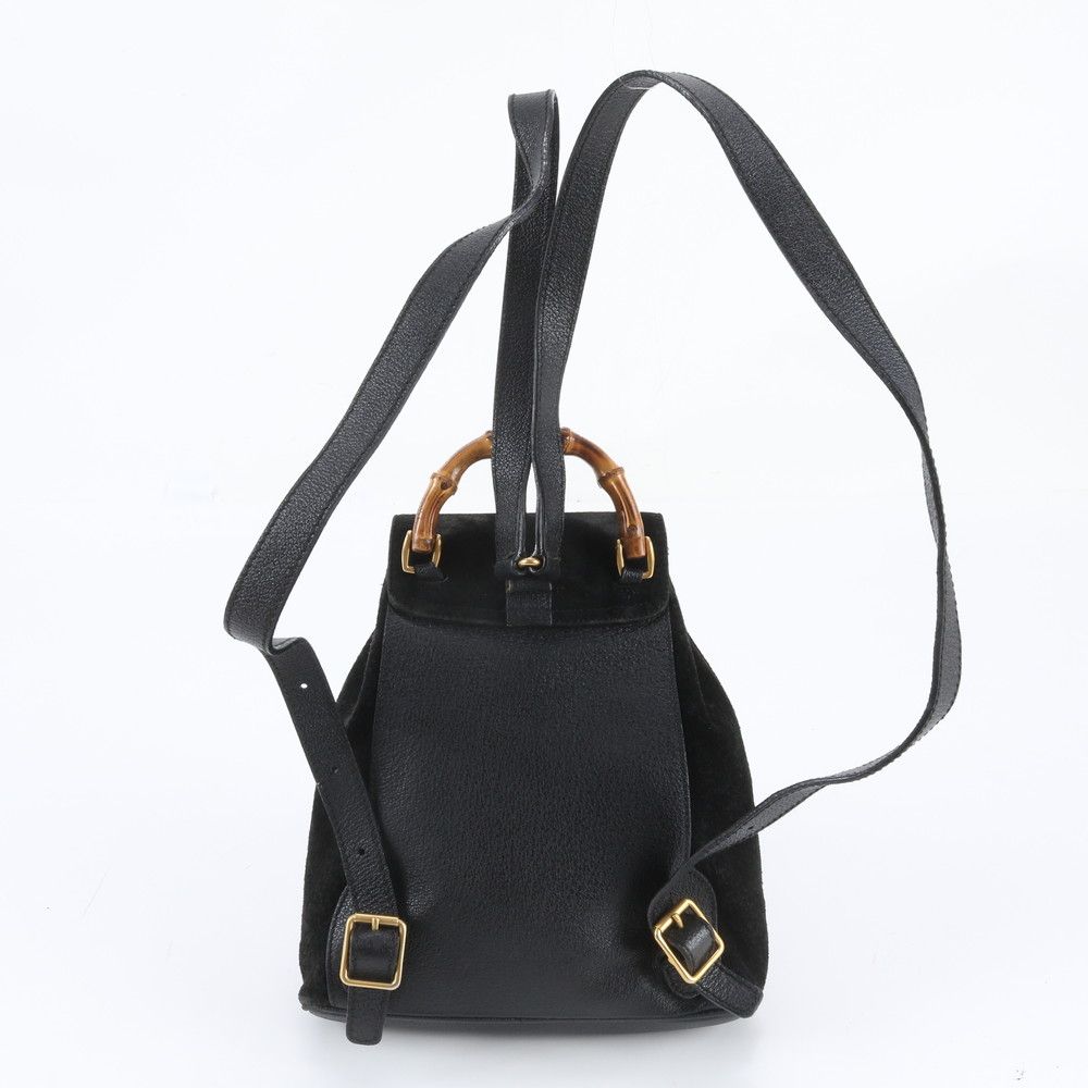 Gucci Vintage Bamboo Leather Backpack — view 3
