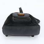 Gucci Vintage Bamboo Leather Backpack — view 5