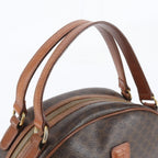Celine Vintage Macadam Triomphe Leather Handbag Tote Brown — view 2