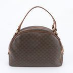 Celine Vintage Macadam Triomphe Leather Handbag Tote Brown — view 3