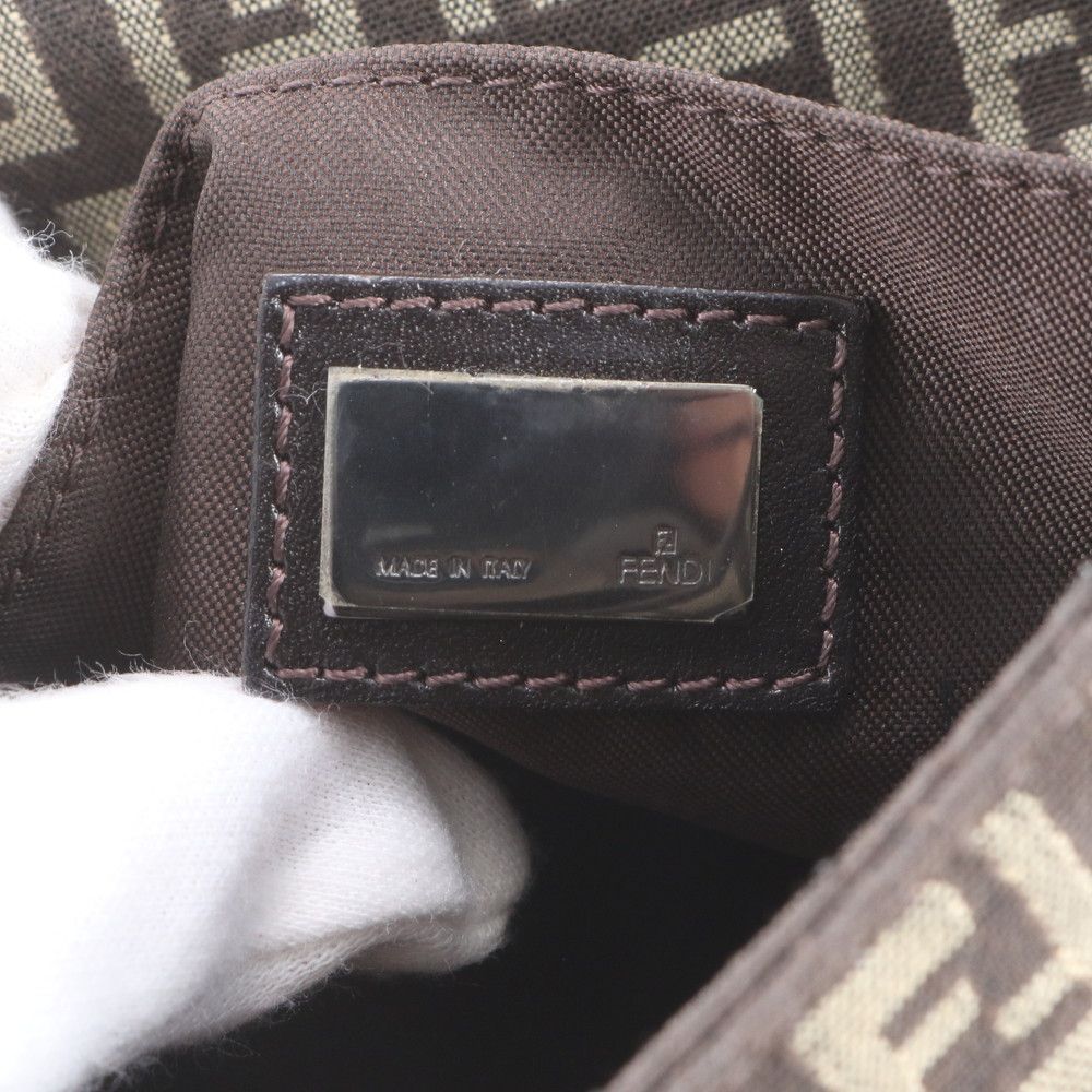 Fendi FF Zucchino Leather Shoulder Bag Crossbody Brown — view 8