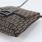Fendi FF Zucchino Leather Shoulder Bag Crossbody Brown — view 4
