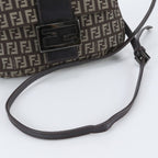 Fendi FF Zucchino Leather Shoulder Bag Crossbody Brown — view 2
