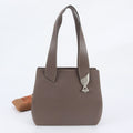 Loewe Leather Tote Bag Shoulder Hand Silver Brown