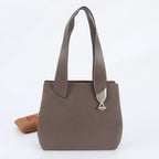 Loewe Leather Tote Bag Shoulder Hand Silver Brown