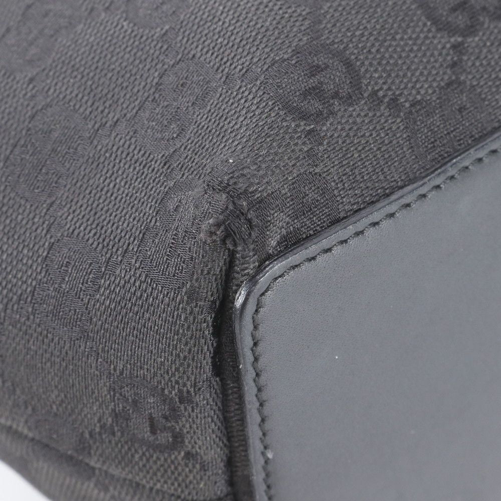 Gucci GG Canvas Leather Tote Bag Shoulder Hand Black — view 8