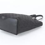 Gucci GG Canvas Leather Tote Bag Shoulder Hand Black — view 4