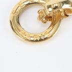 Celine Vintage Circle Logo Earrings Gold — view 4