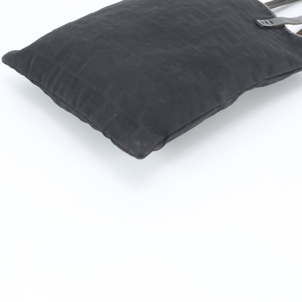 Fendi FF Zucca Leather Tote Bag Shoulder Hand Black — view 5