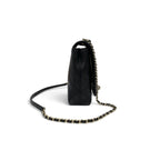 Chanel Shoulder Bag Black Gold Quilted Turnlock CC Logo Chain — view 2