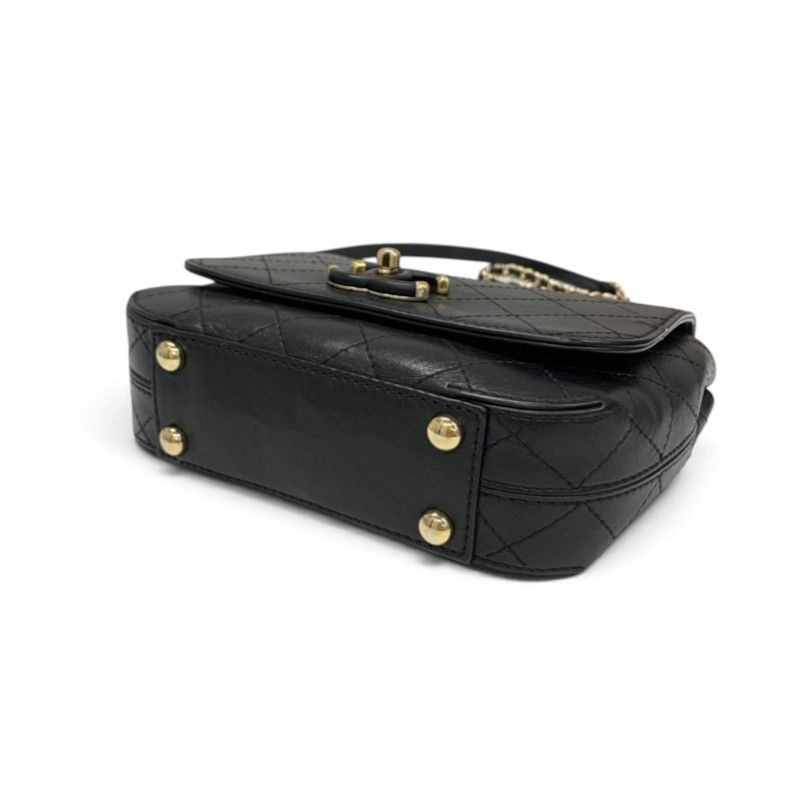Chanel Shoulder Bag Black Gold Quilted Turnlock CC Logo Chain — view 4