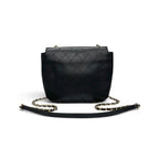 Chanel Shoulder Bag Black Gold Quilted Turnlock CC Logo Chain — view 3