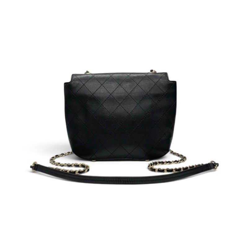 Chanel Shoulder Bag Black Gold Quilted Turnlock CC Logo Chain — view 3