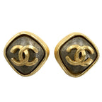 Chanel Earrings CC Logo Circle Vintage 97A Gold