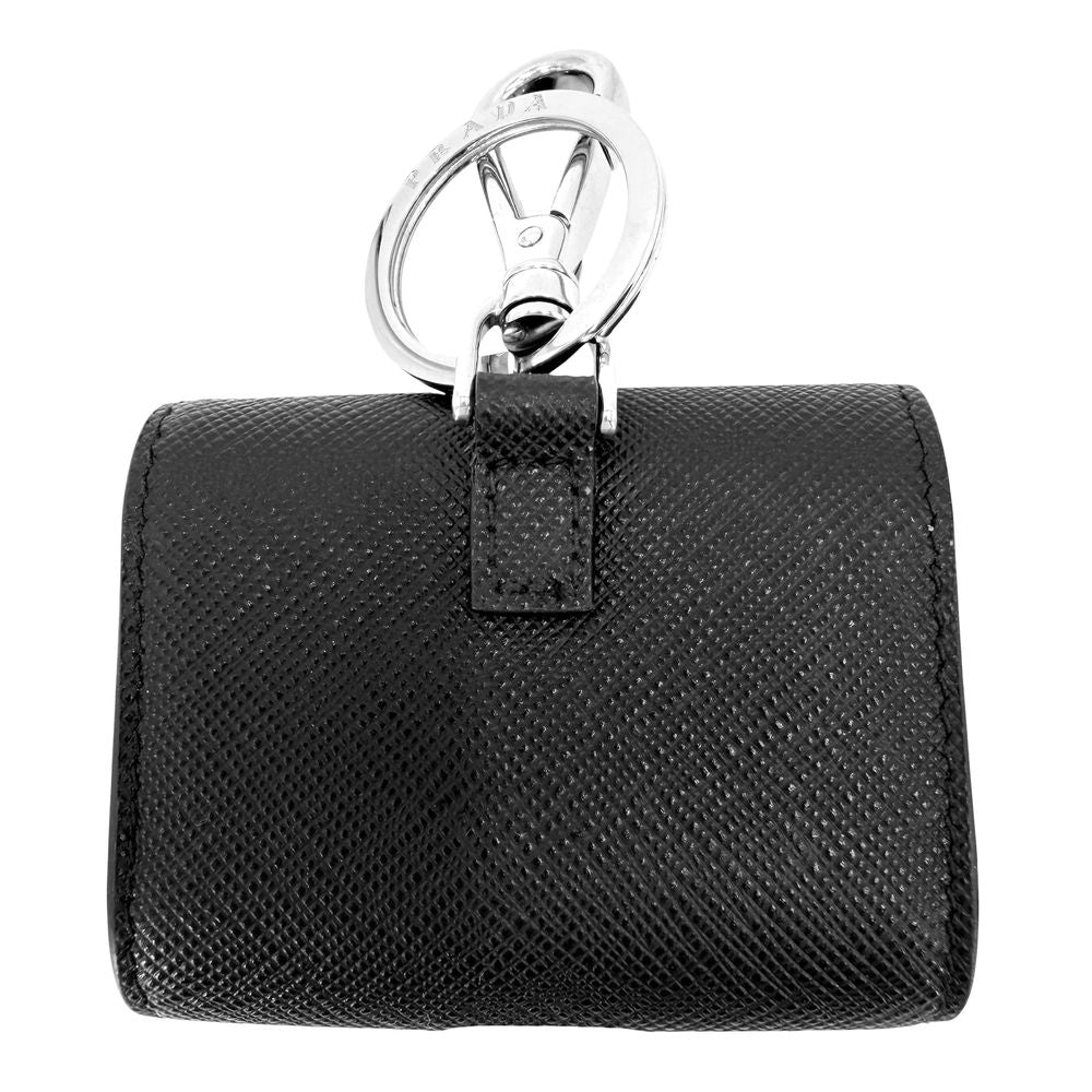 Prada Pouch Earphones Case Leather Black Silver — view 2