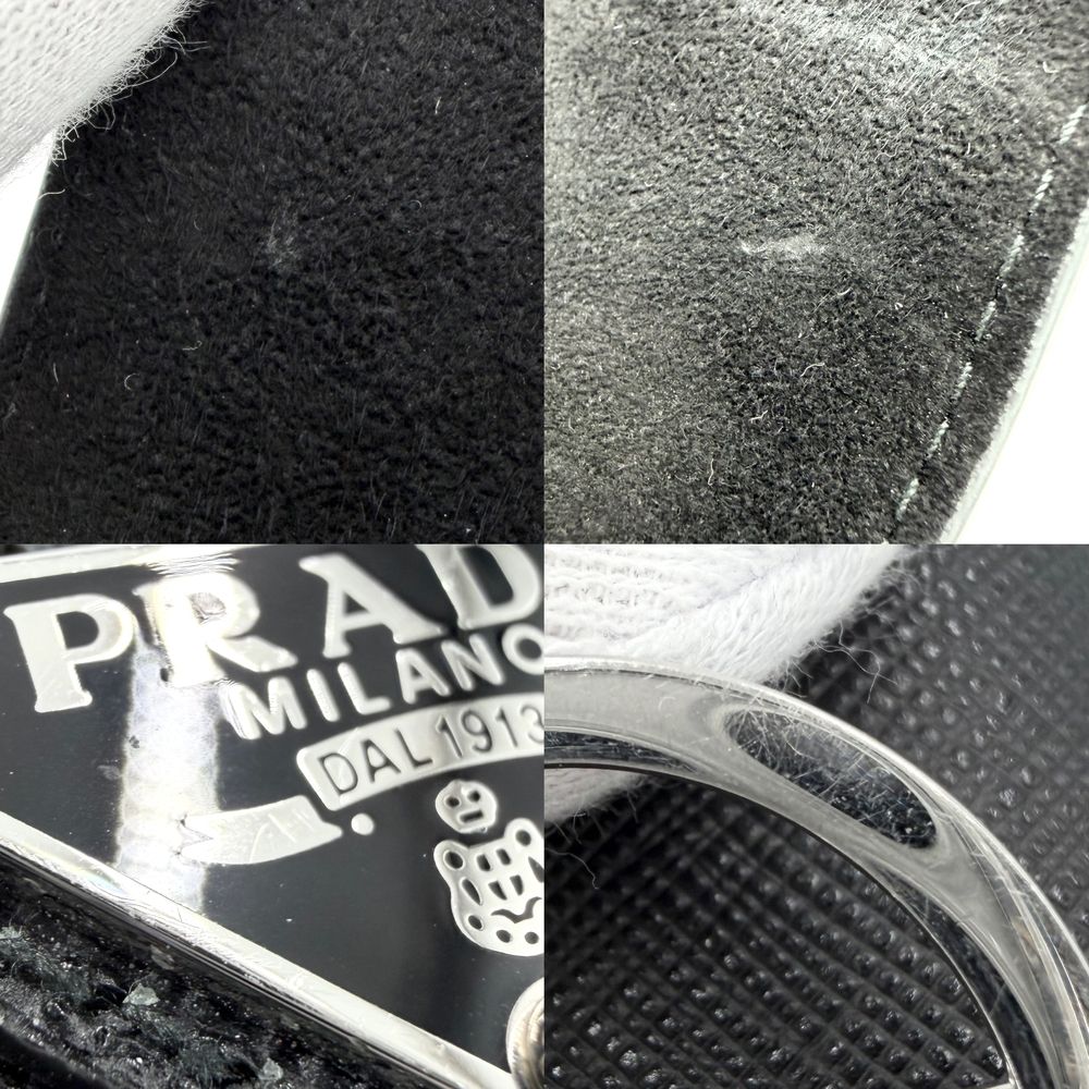 Prada Pouch Earphones Case Leather Black Silver — view 5
