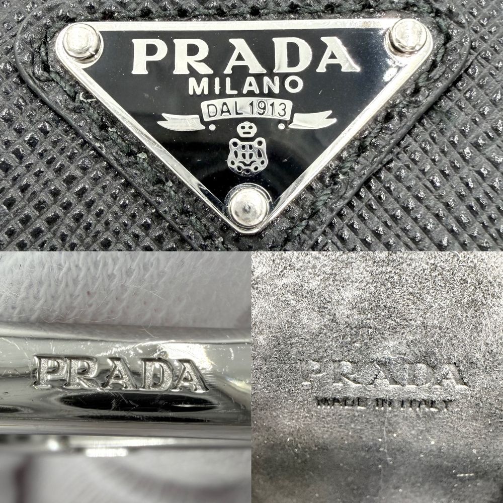 Prada Pouch Earphones Case Leather Black Silver — view 4