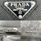 Prada Pouch Earphones Case Leather Black Silver — view 4