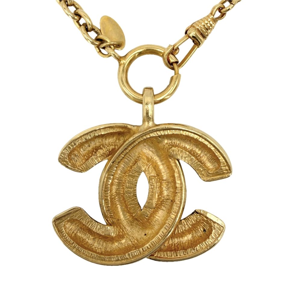 Chanel Necklace Quilted CC Logo Long Gold Plated — view 2