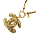 Chanel Necklace Quilted CC Logo Long Gold Plated