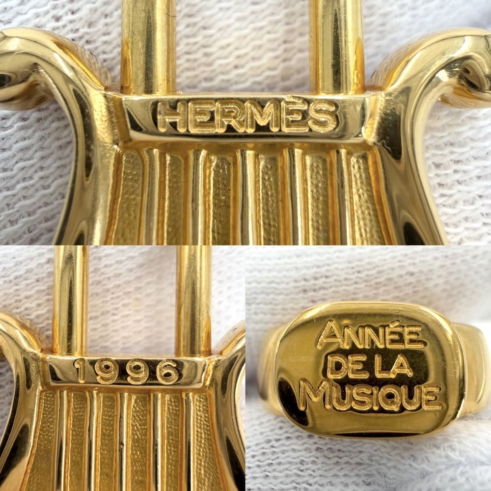 Hermes Harp Annee de la Musique Charm Gold Keychain — view 4