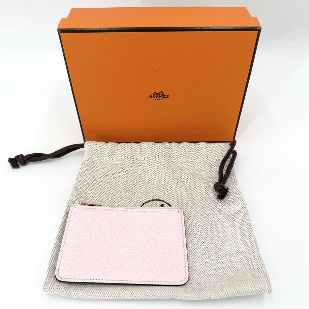 Hermes Bifold Wallet Roulis Slim Leather Pink Silver — view 8