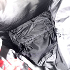 Prada Backpack Triangle Logo Hibiscus Shoulder Nylon Leather Black Red Silver — view 4