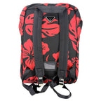 Prada Backpack Triangle Logo Hibiscus Shoulder Nylon Leather Black Red Silver — view 2