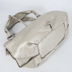 Celine Bittersweet Tote Metallic Shoulder Bag Leather Off White Silver — view 3