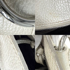 Celine Bittersweet Tote Metallic Shoulder Bag Leather Off White Silver — view 7