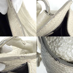 Celine Bittersweet Tote Metallic Shoulder Bag Leather Off White Silver — view 8