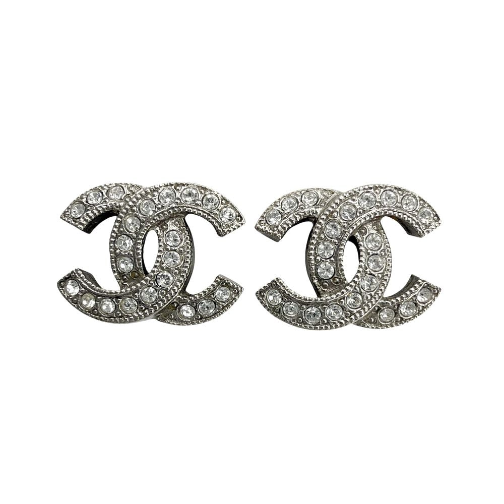 Chanel Earrings CC Logo Rhinestone