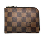 Louis Vuitton Porte Monnaie NM Damier Card Case Canvas Dark Brown — view 7